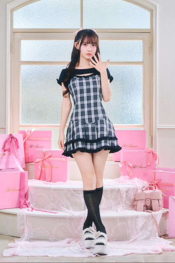 ロゴ刺繍アンサンブルキャミワンピ