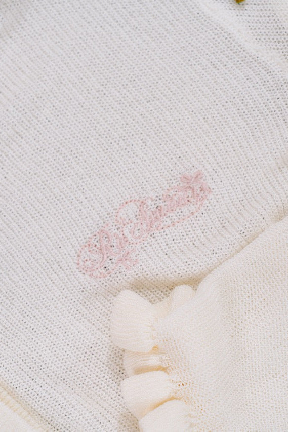 ロゴ刺繍カーディガン