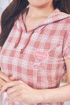 【予約商品】ハート刺繍パーカーワンピ