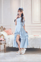 【予約商品】サテンスリットロングワンピ