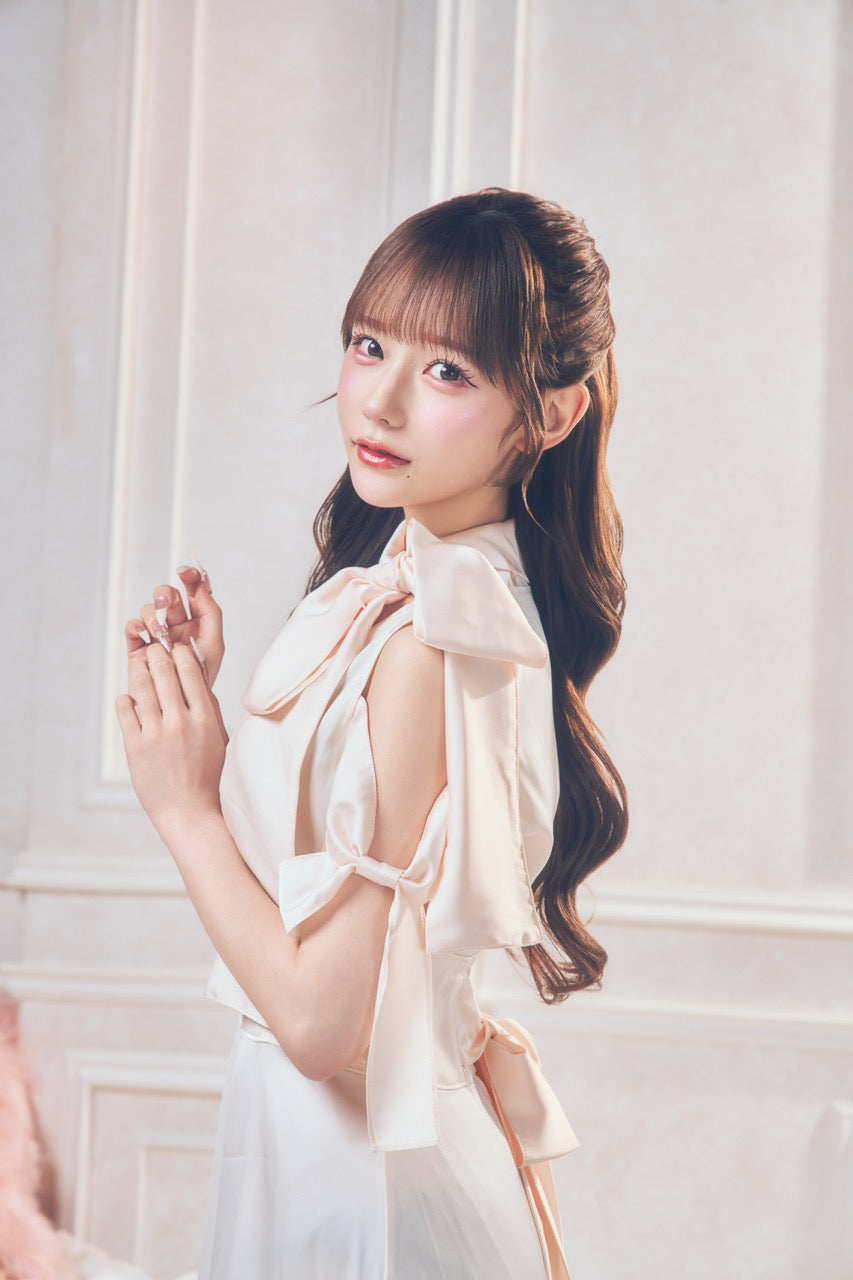 【予約商品】サテンスリットロングワンピ
