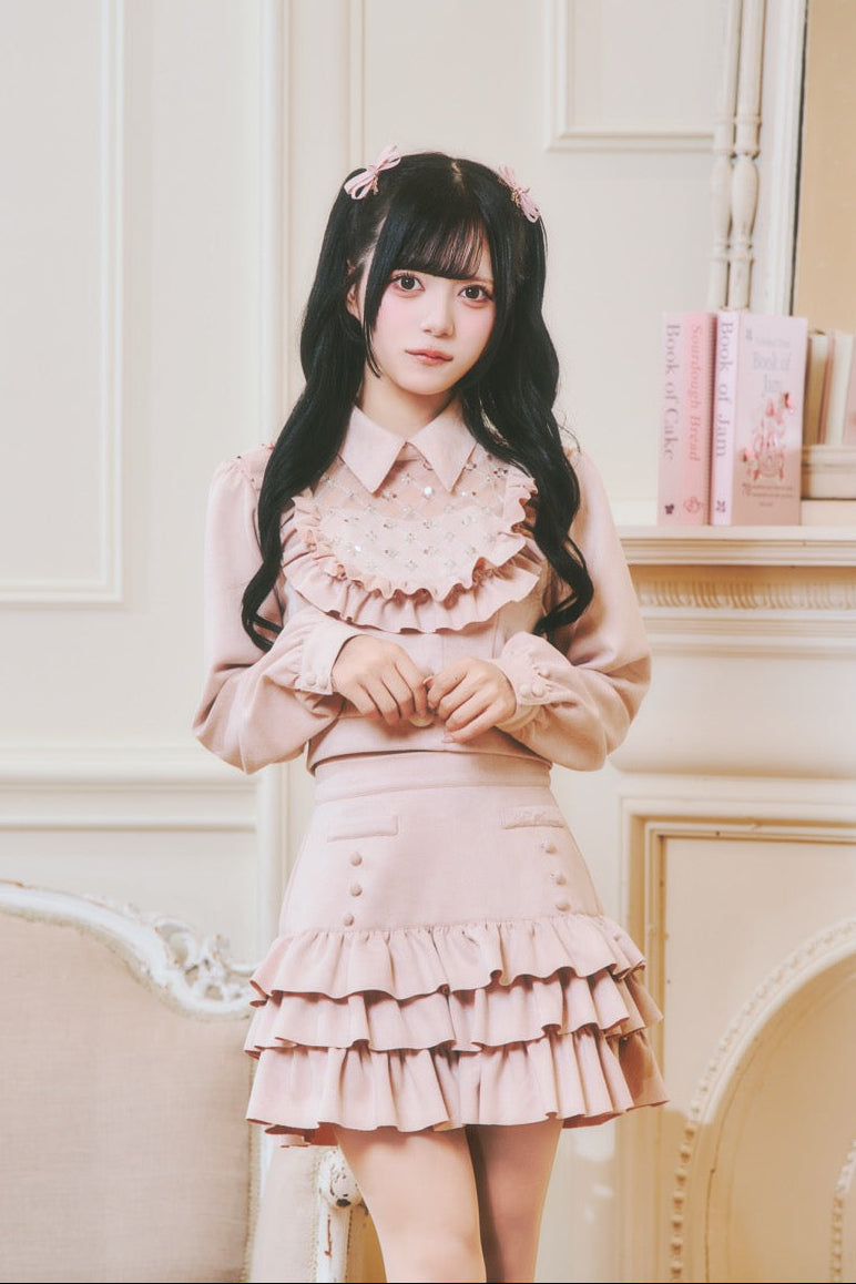 スエードフリルスカート