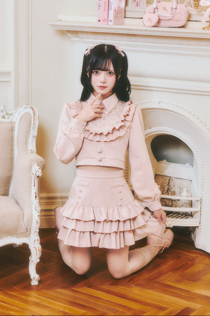 スエードフリルスカート