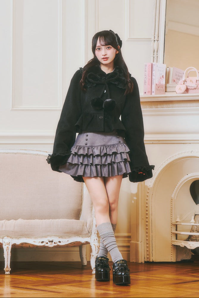 スエードフリルスカート