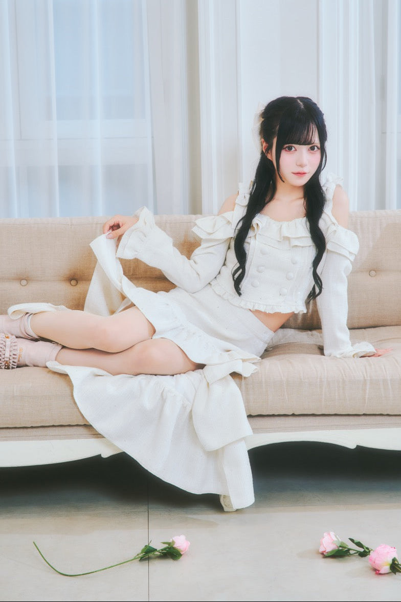 ツイードフィッシュテールスカート