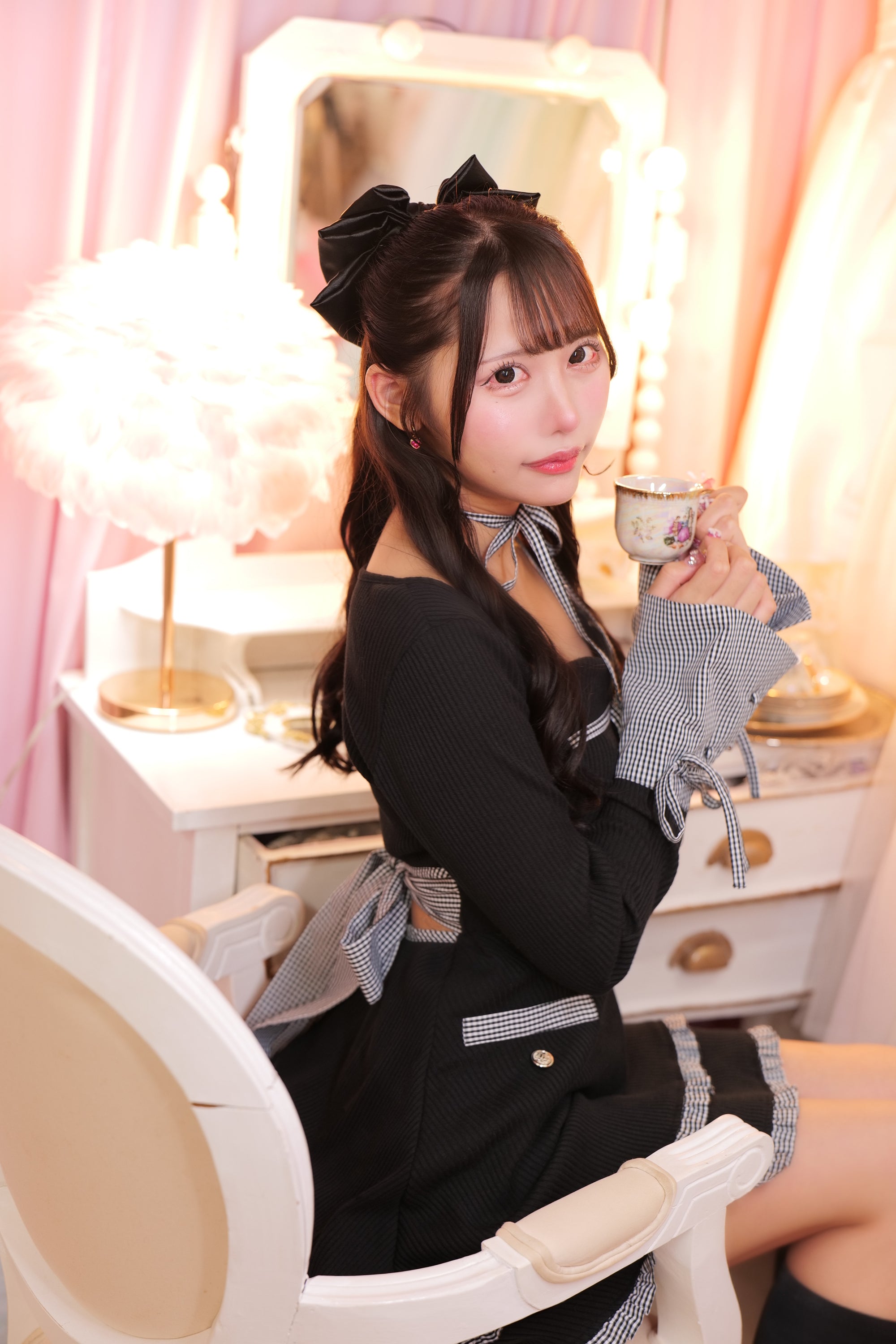 配色レイヤードワンピ