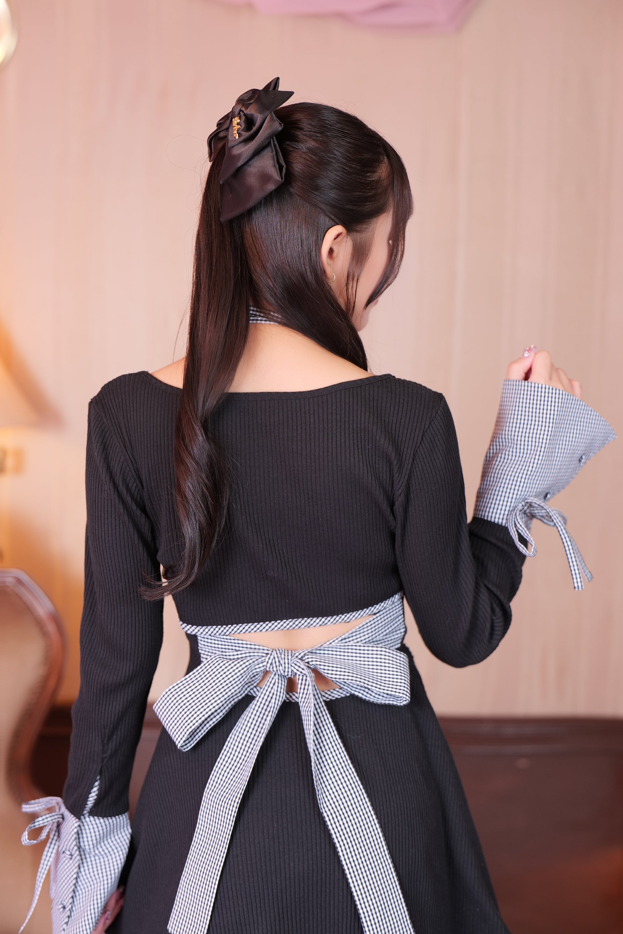 配色レイヤードワンピ