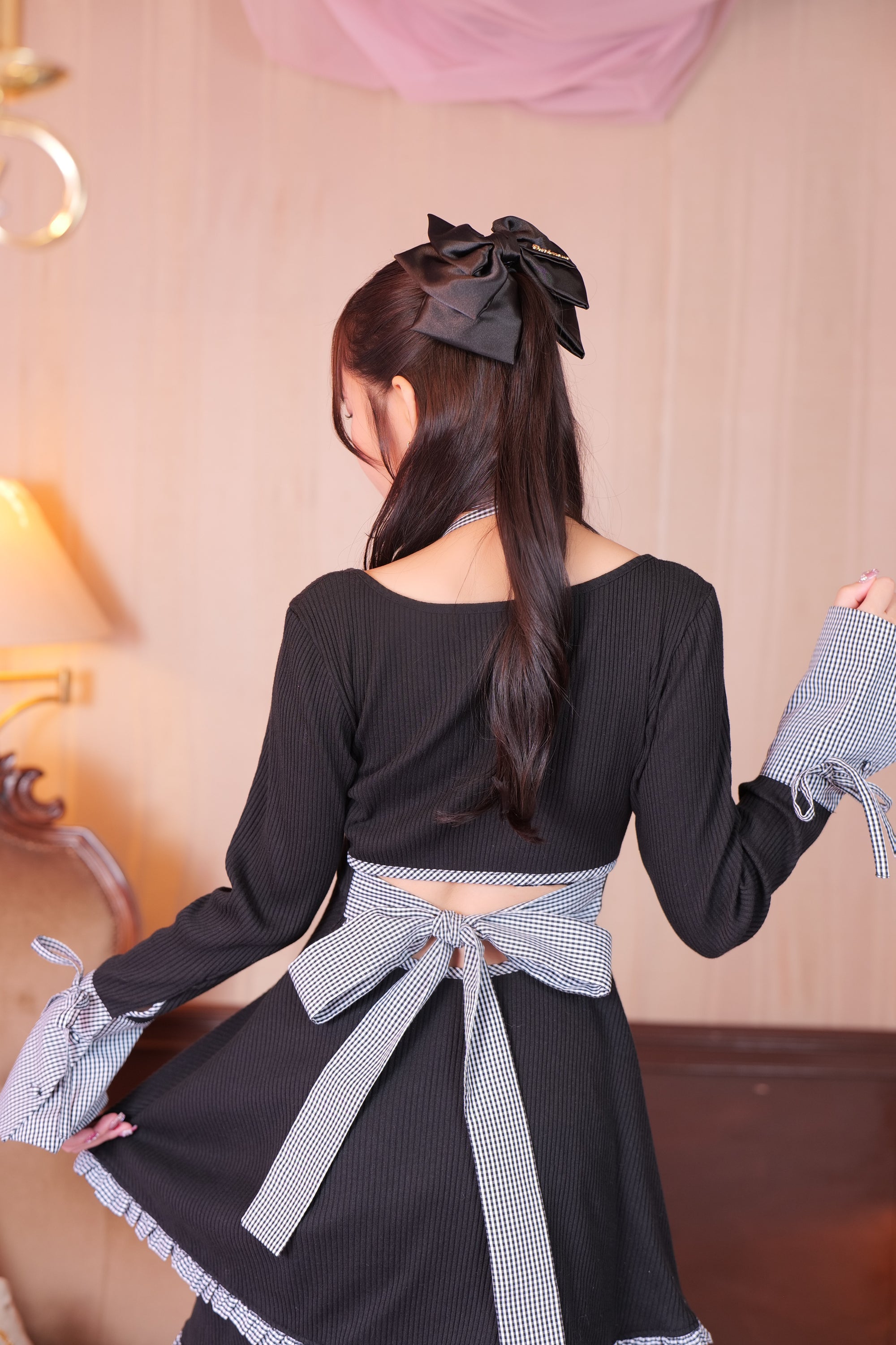 配色レイヤードワンピ