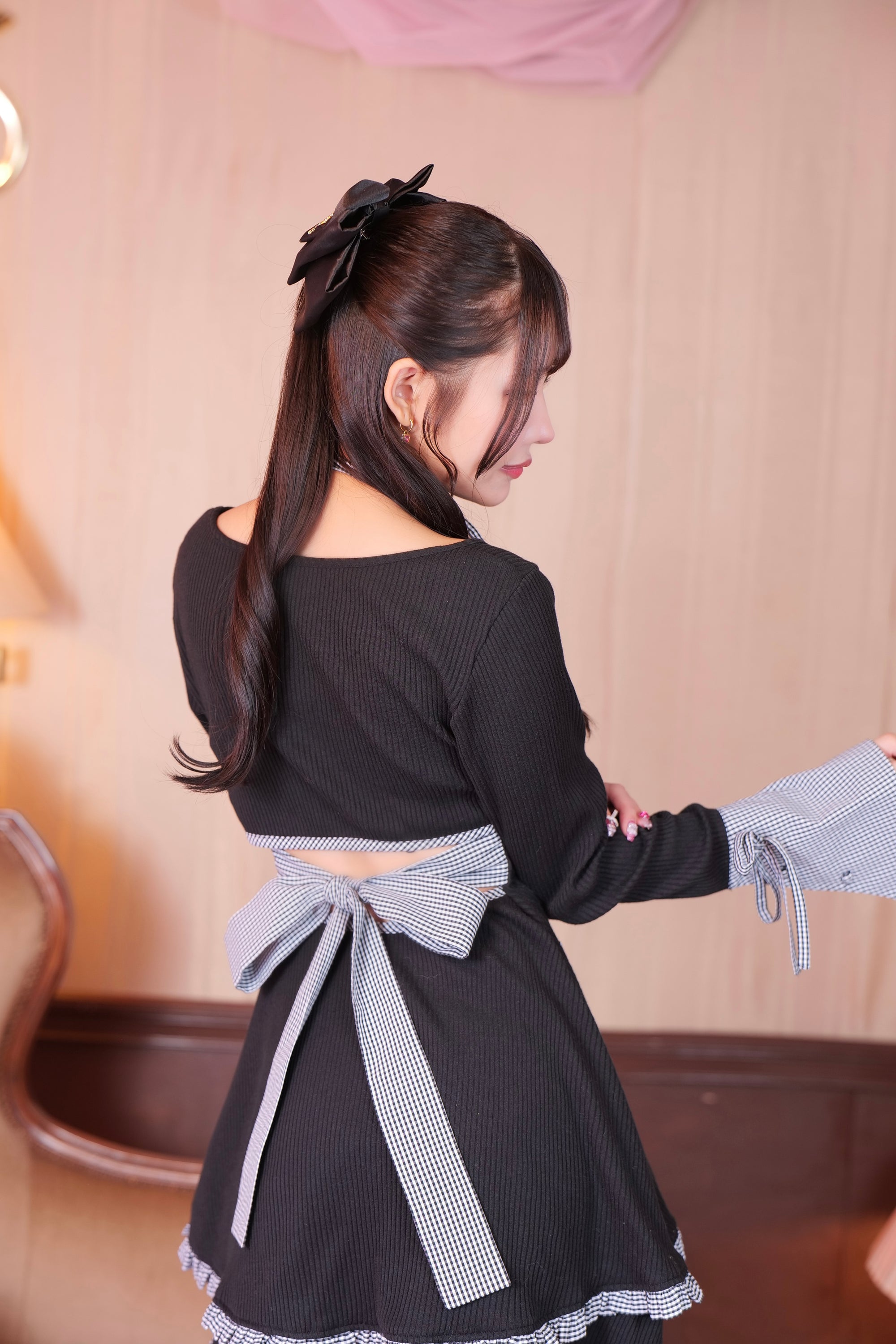 配色レイヤードワンピ