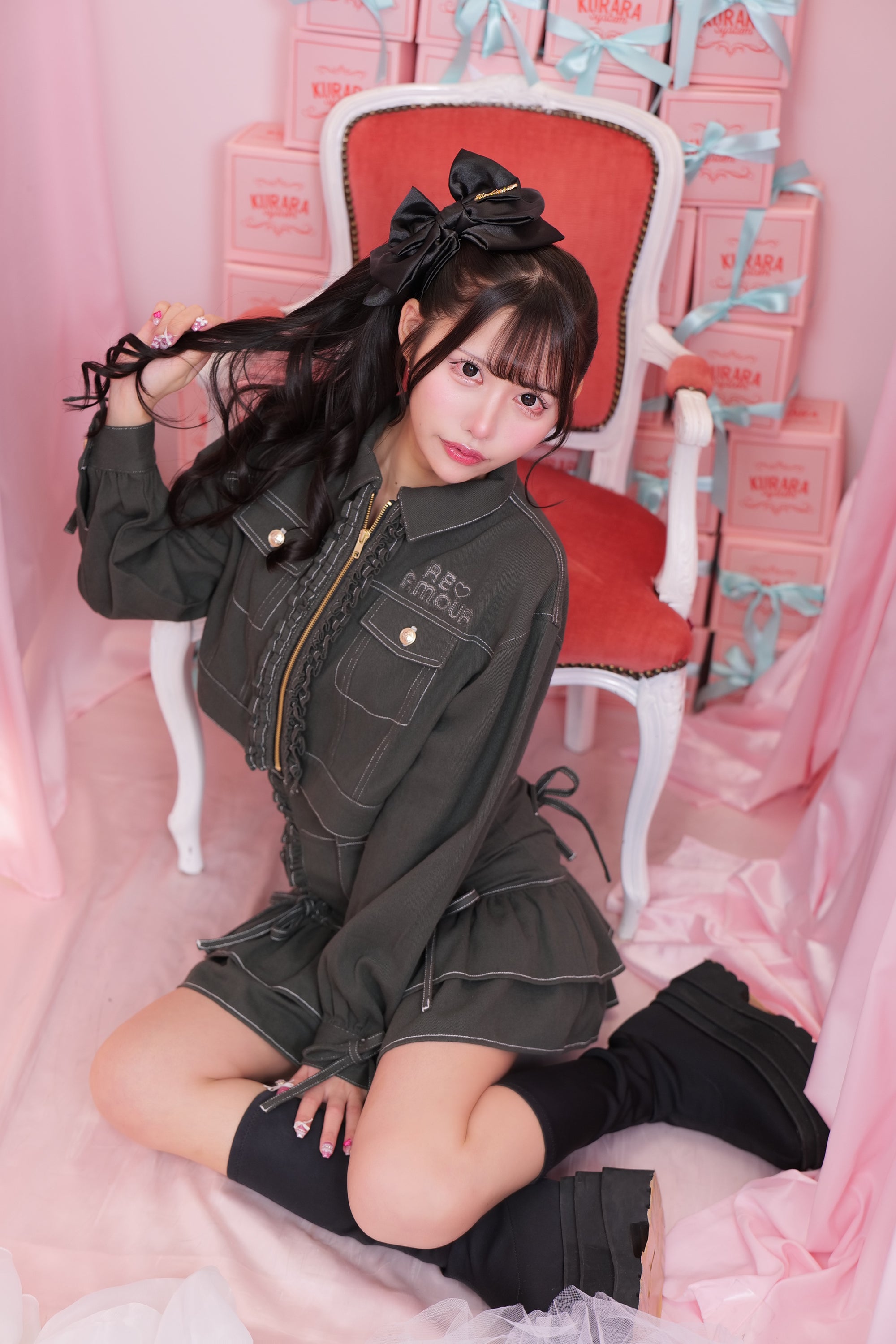 デニムフリルスカート