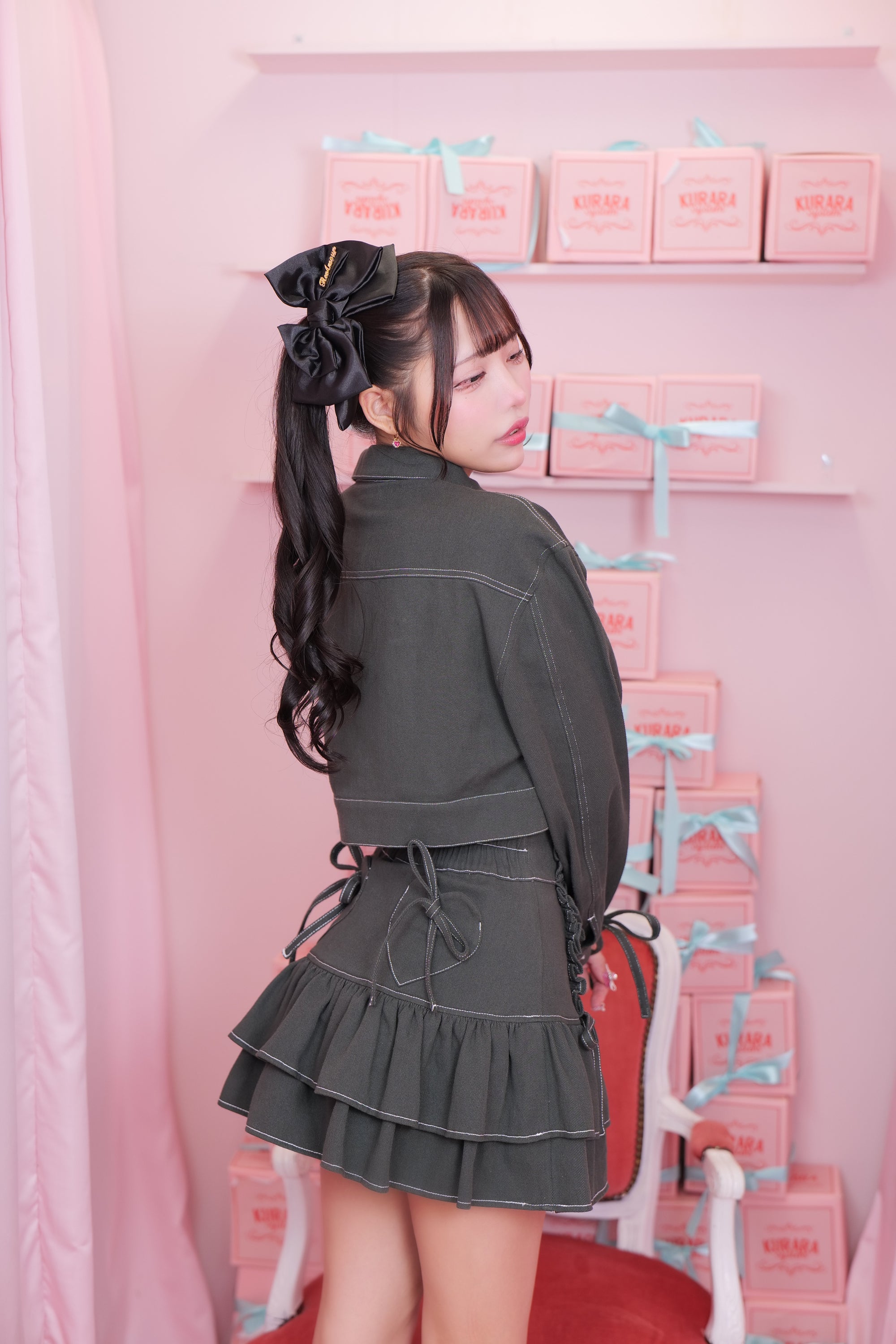 デニムフリルスカート