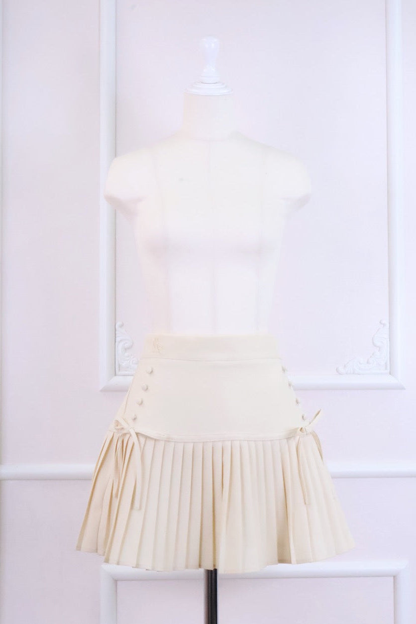 【予約商品】プリーツロゴ刺繍スカート