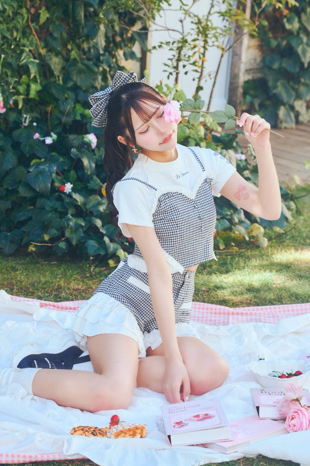 ハート刺繍チビT