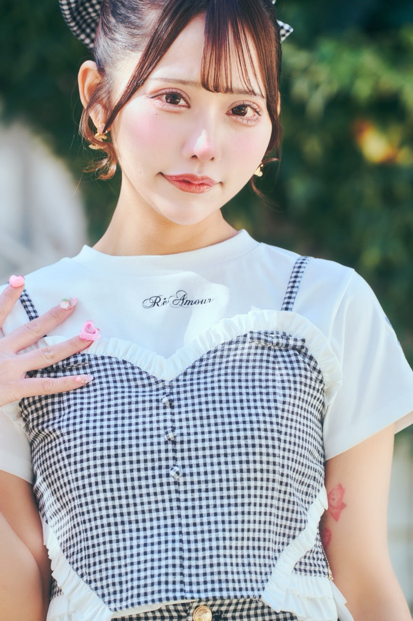 ハート刺繍チビT