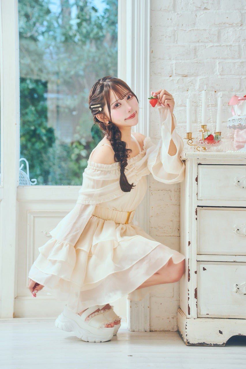 オフショルシースルーワンピ