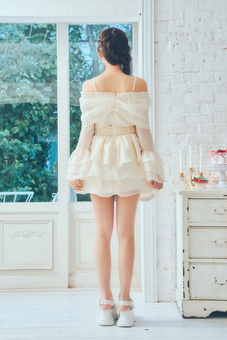 オフショルシースルーワンピ