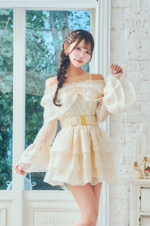 オフショルシースルーワンピ