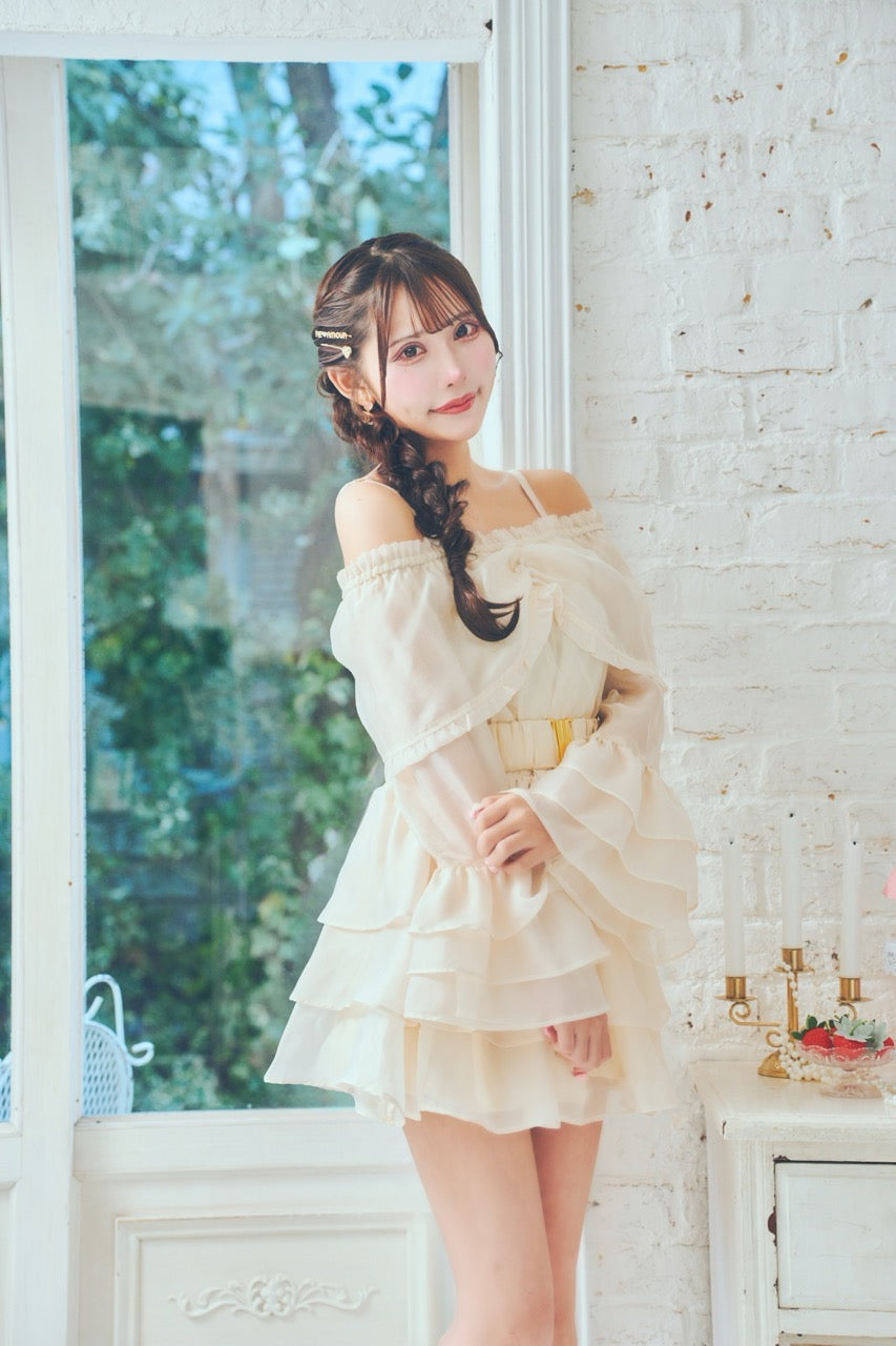 オフショルシースルーワンピ