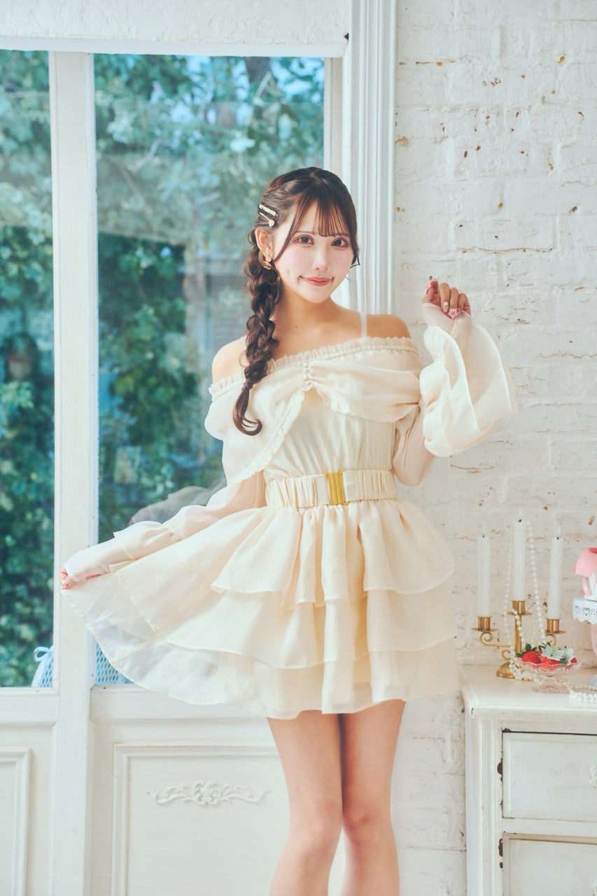 オフショルシースルーワンピ