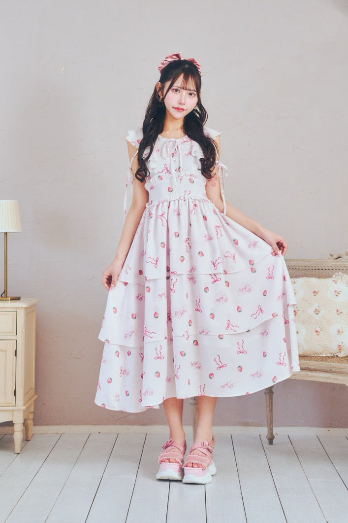 【予約商品】ストロベリーロングワンピ