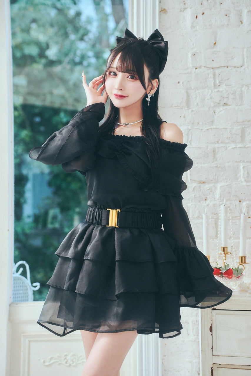 オフショルシースルーワンピ