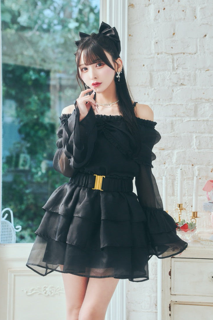 オフショルシースルーワンピ