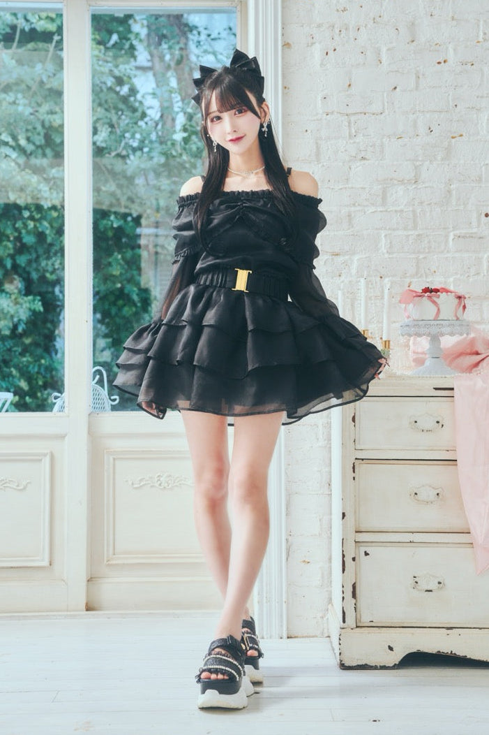 オフショルシースルーワンピ