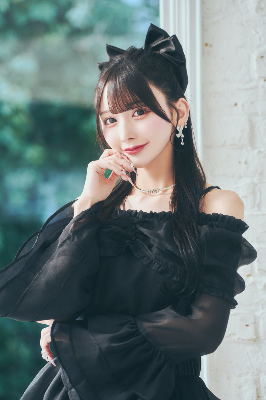 オフショルシースルーワンピ