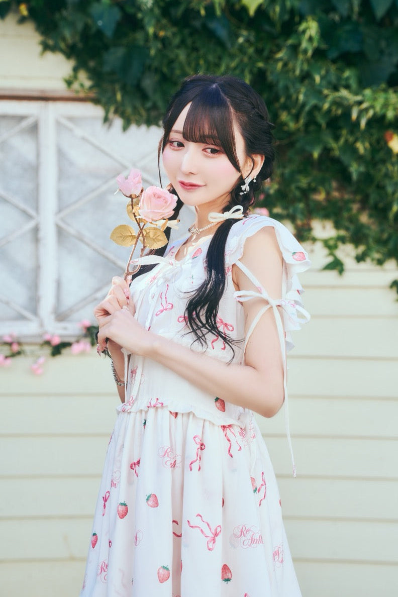 Reamour リアムール ストロベリーロングワンピース ピンク ストロベリーロングワンピ – ReAmour