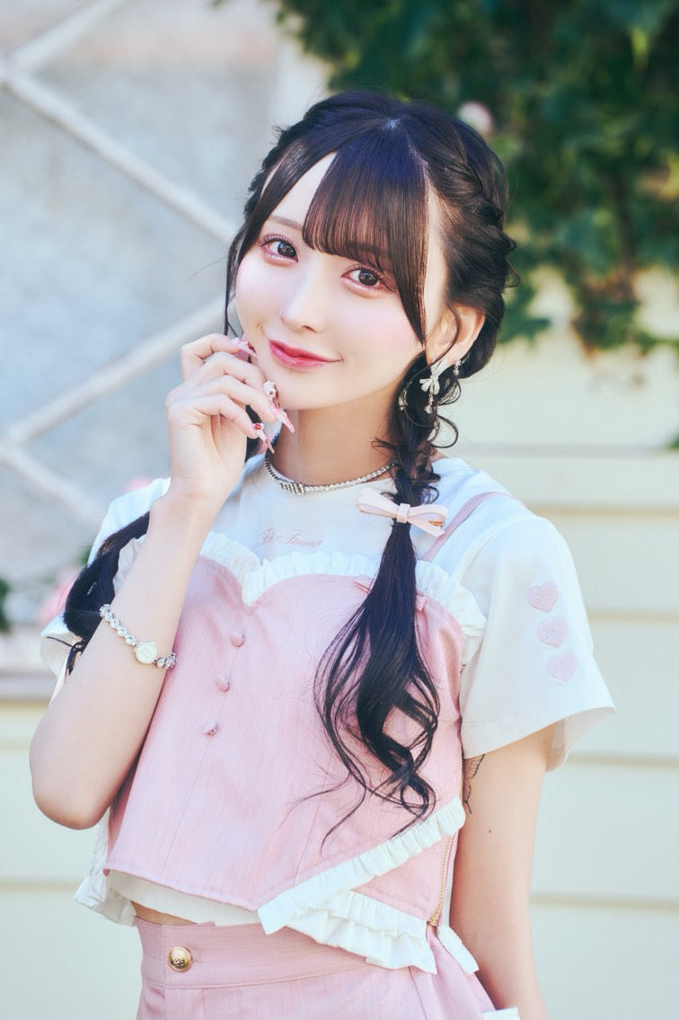 ハート刺繍チビT