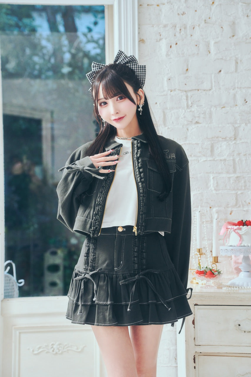 デニムフリルスカート