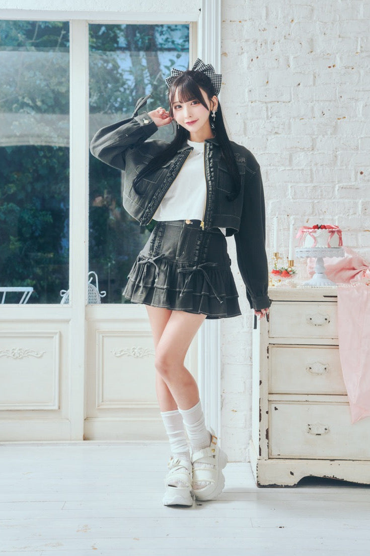 デニムフリルスカート