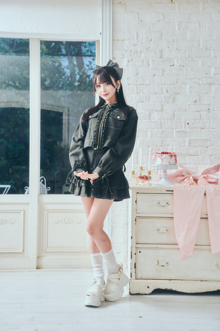 デニムフリルスカート