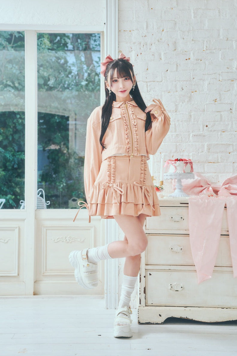 デニムフリルスカート