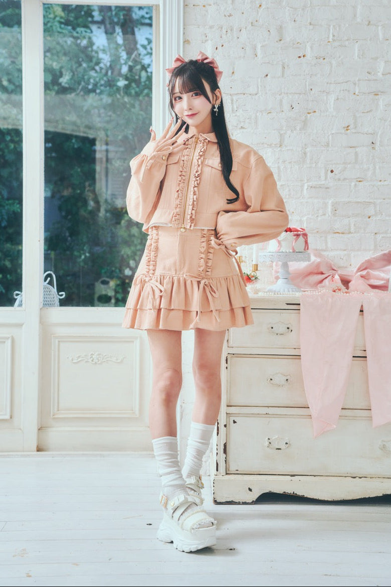 デニムフリルスカート