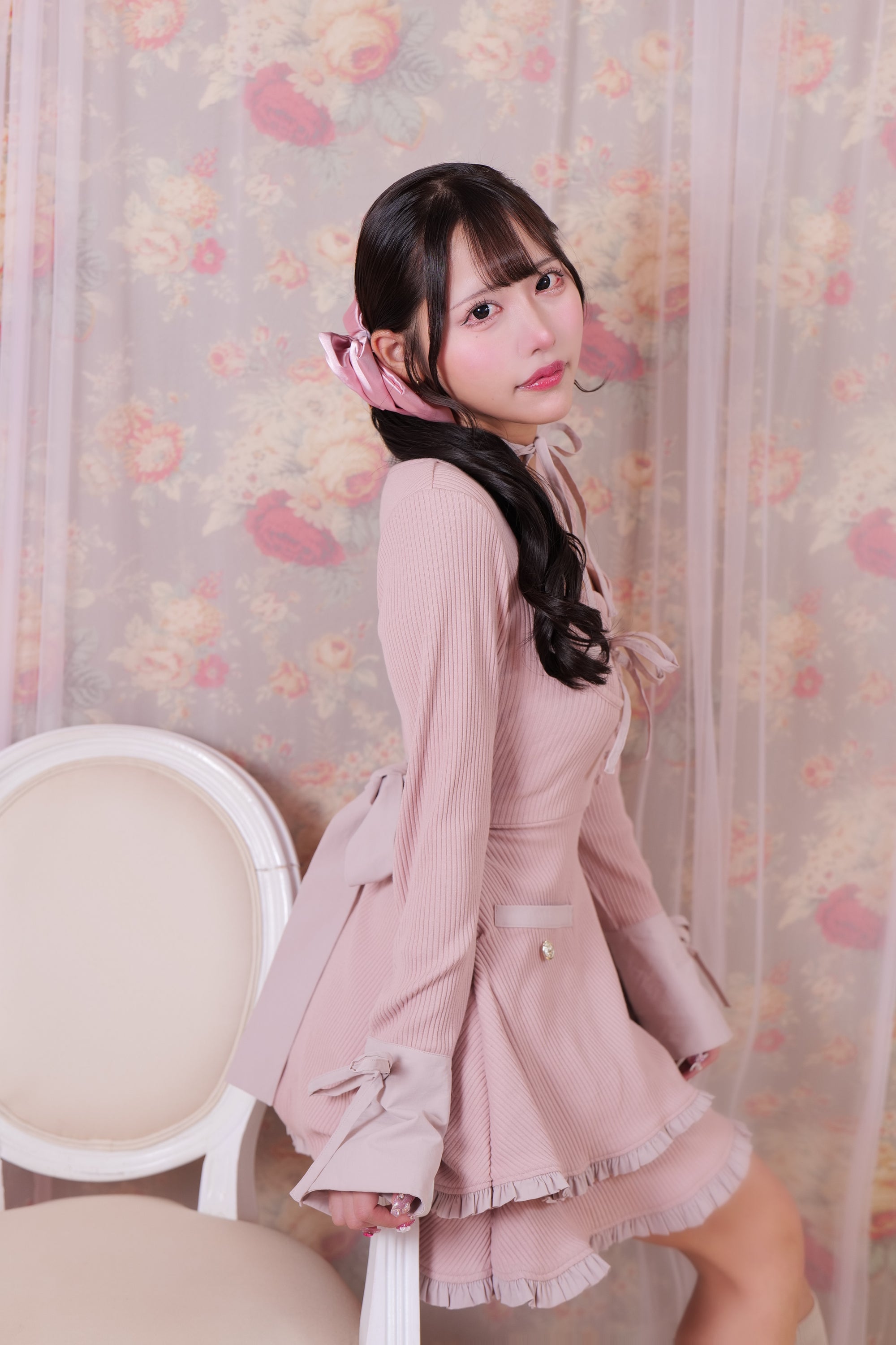 配色レイヤードワンピ