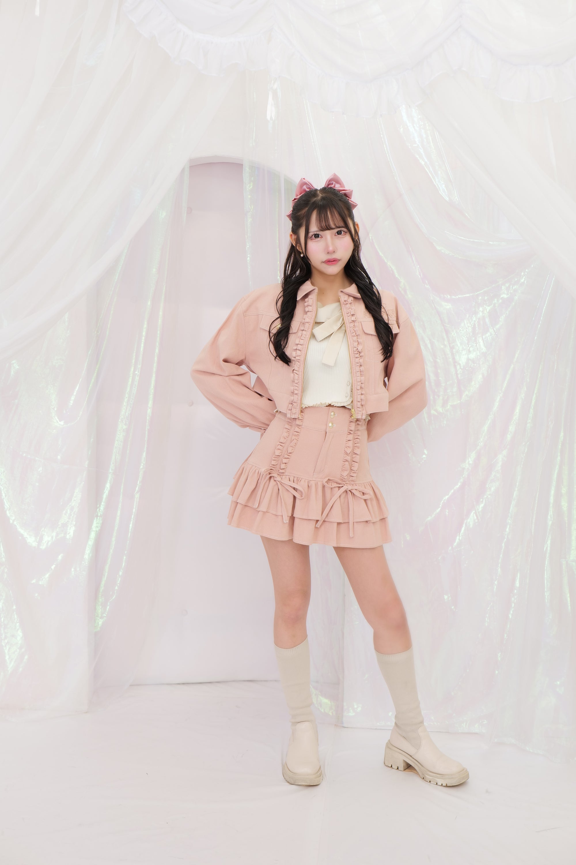 デニムフリルスカート