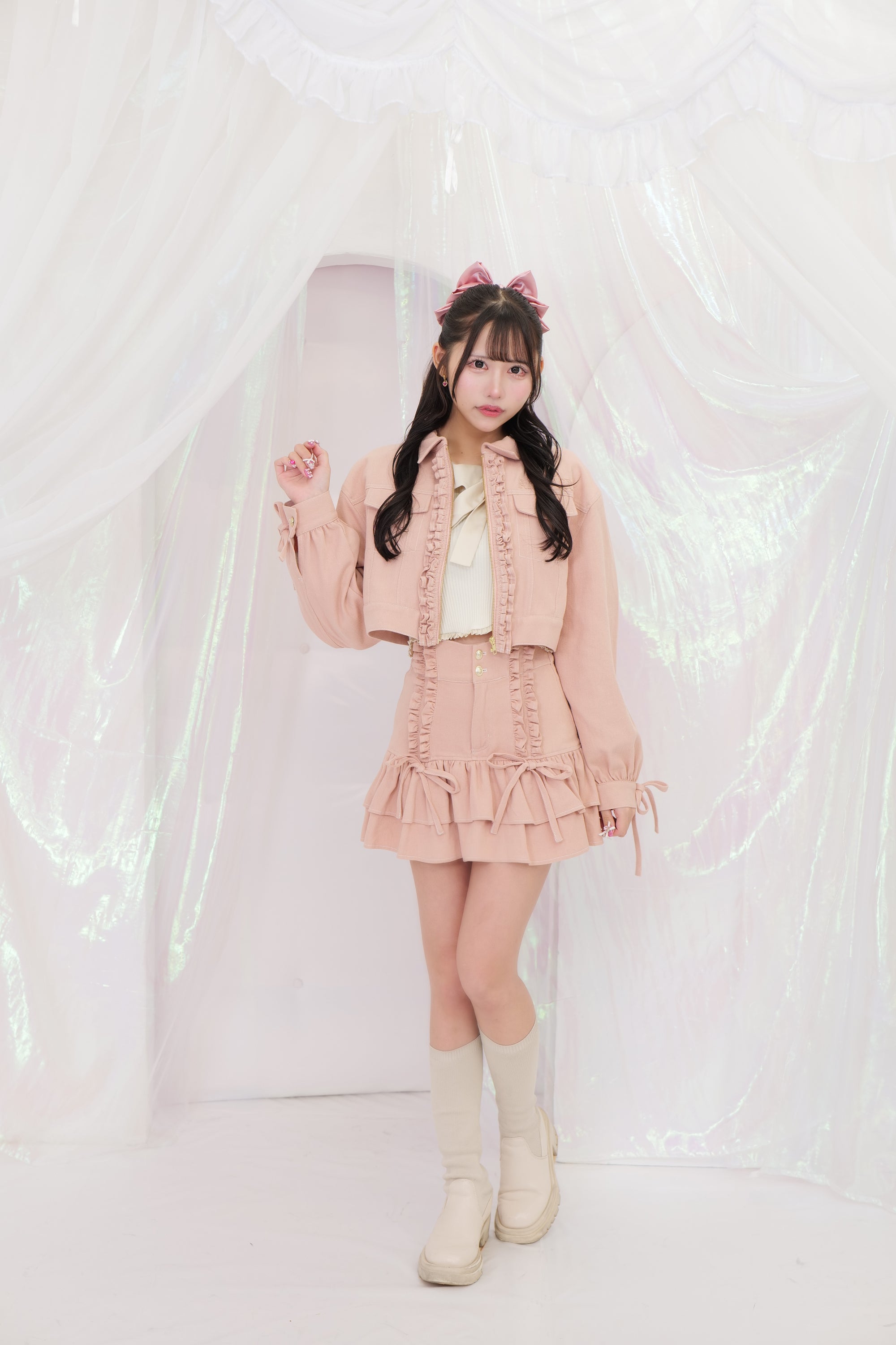 デニムフリルスカート