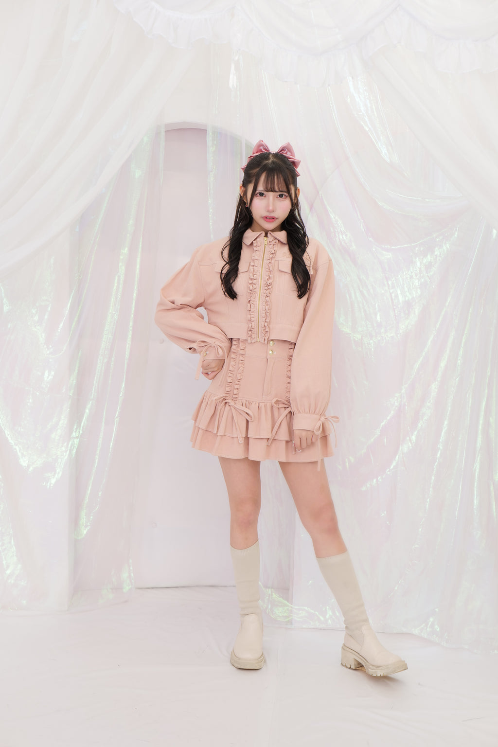 デニムフリルスカート
