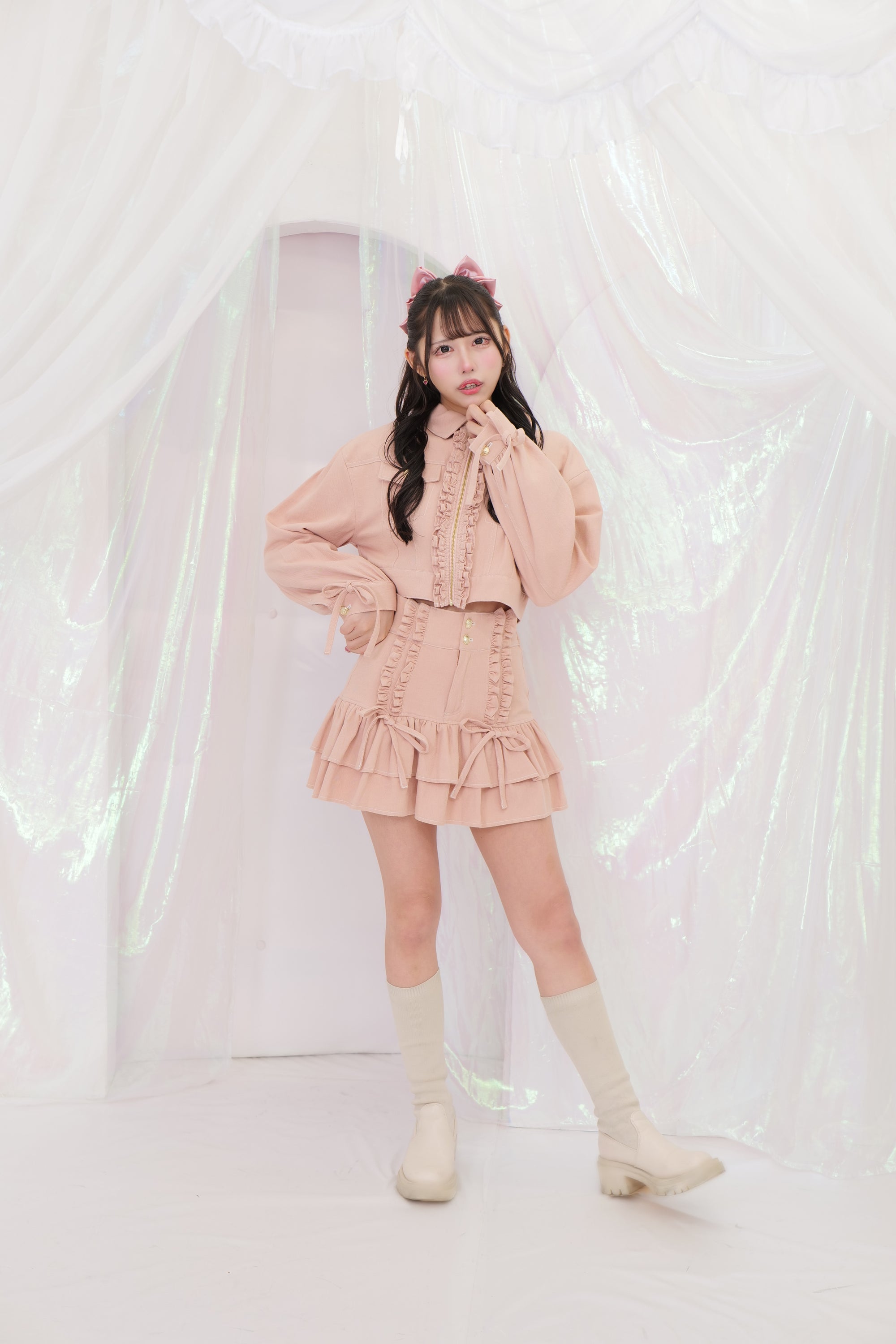 デニムフリルスカート