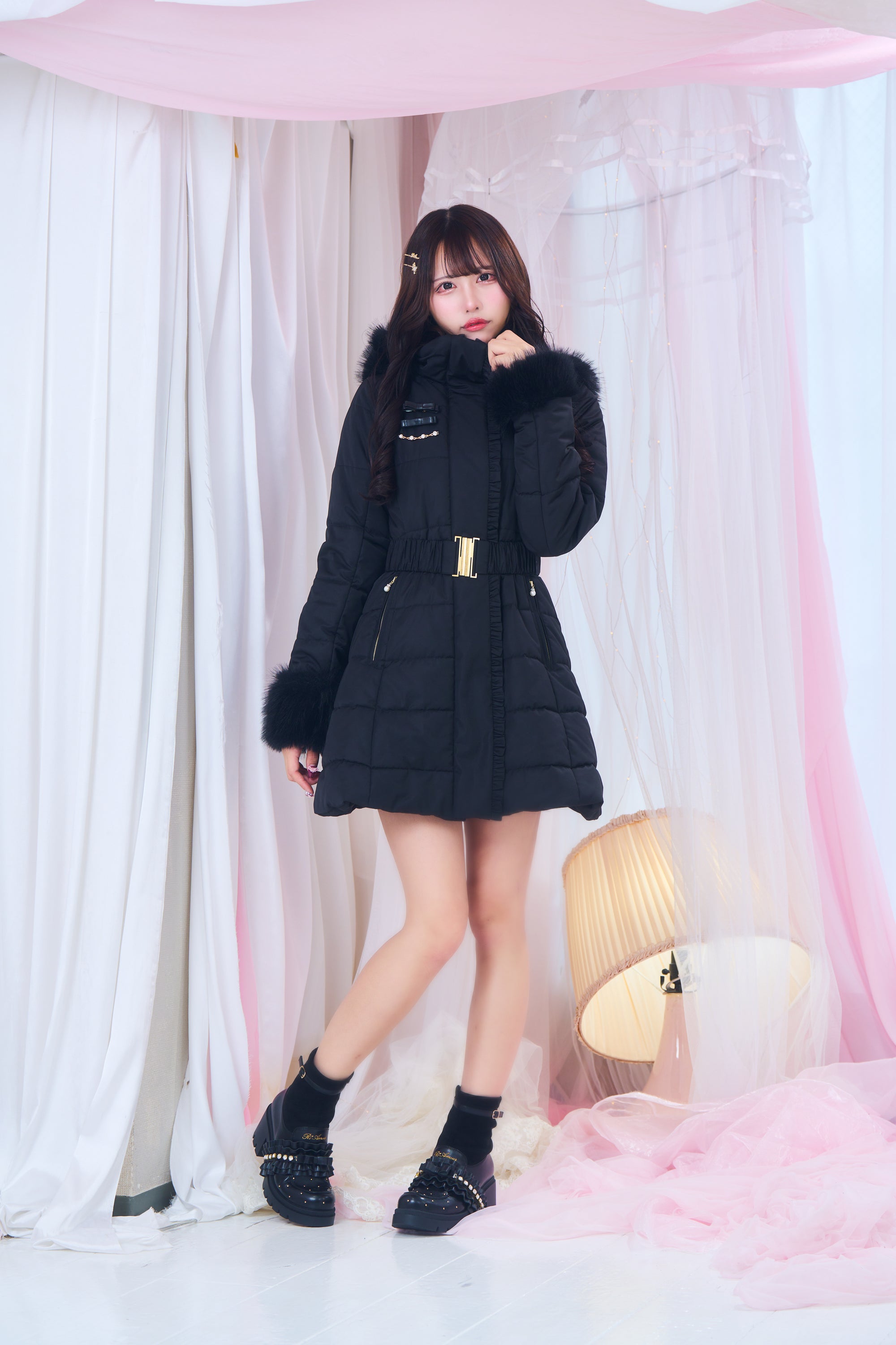 ガーリーダウンコート