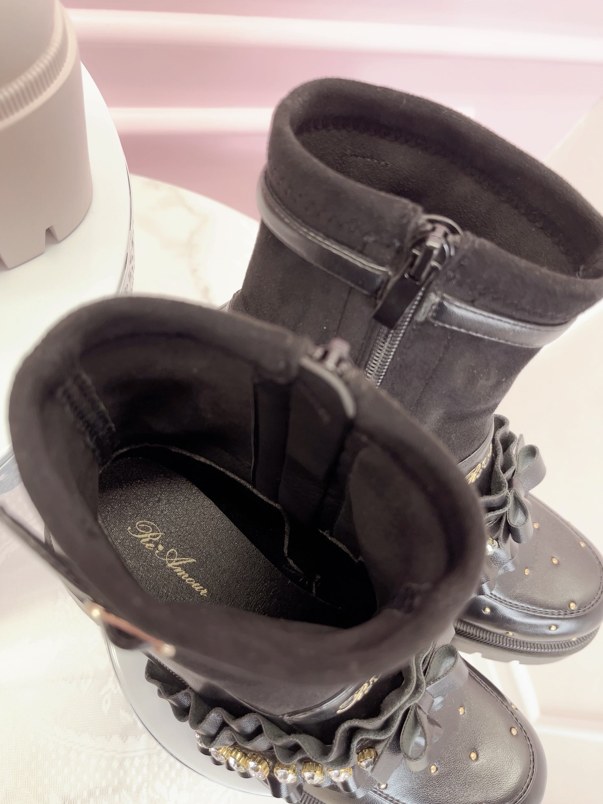 フリルリボンショートブーツ