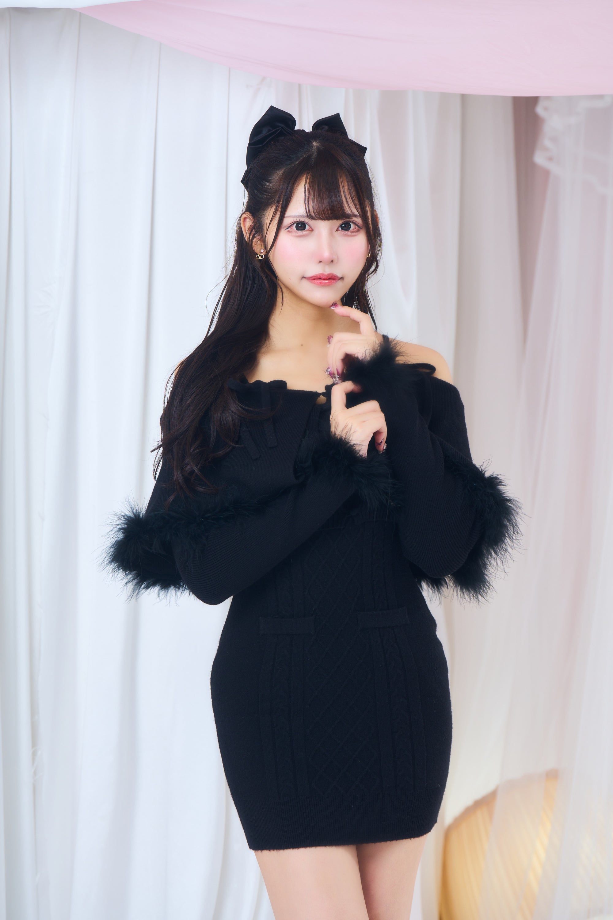 オフショルニットワンピ